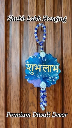 Shubh Labh hanging with crystal beads